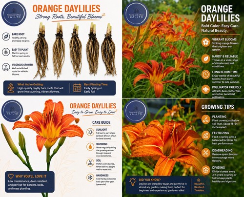 Orange daylilies bare - 5,